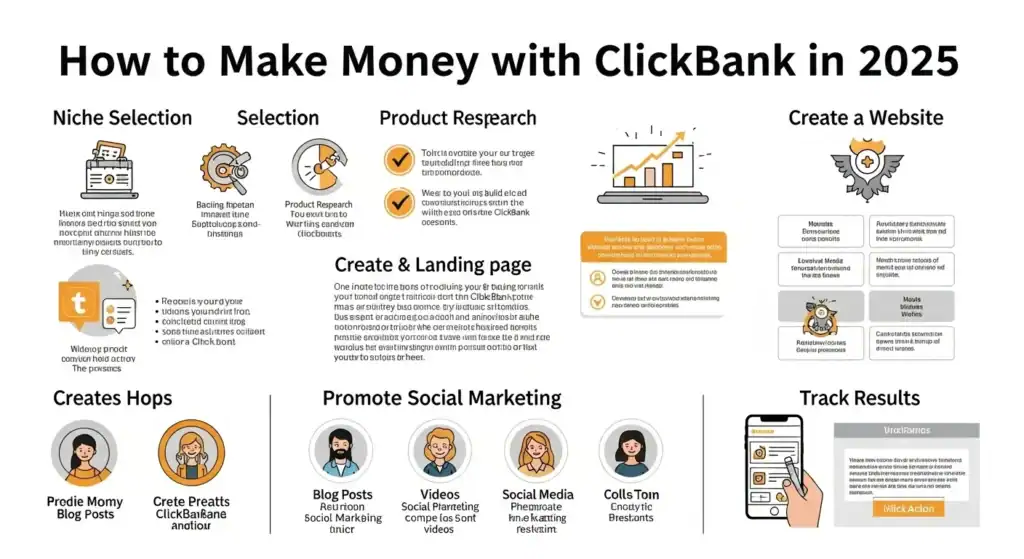 ClickBank 2025: Ways to make money with affiliate marketing & social media.